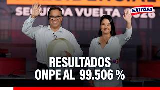 🔴🔵 Resultados de la ONPE al 99.506 %: Keiko Fujimori 50.120 % y Roberto Sánchez 49.880 %