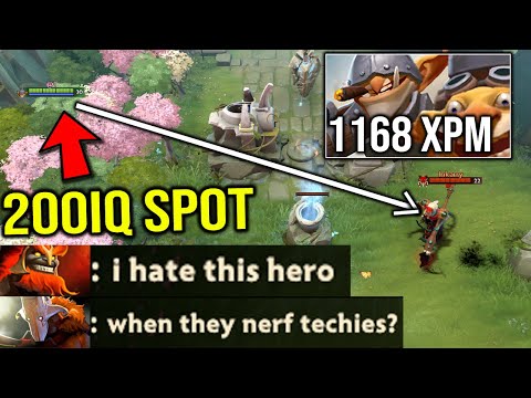 NEW 200IQ Way to win dota!! OMG Techies 1168XPM Monster!!