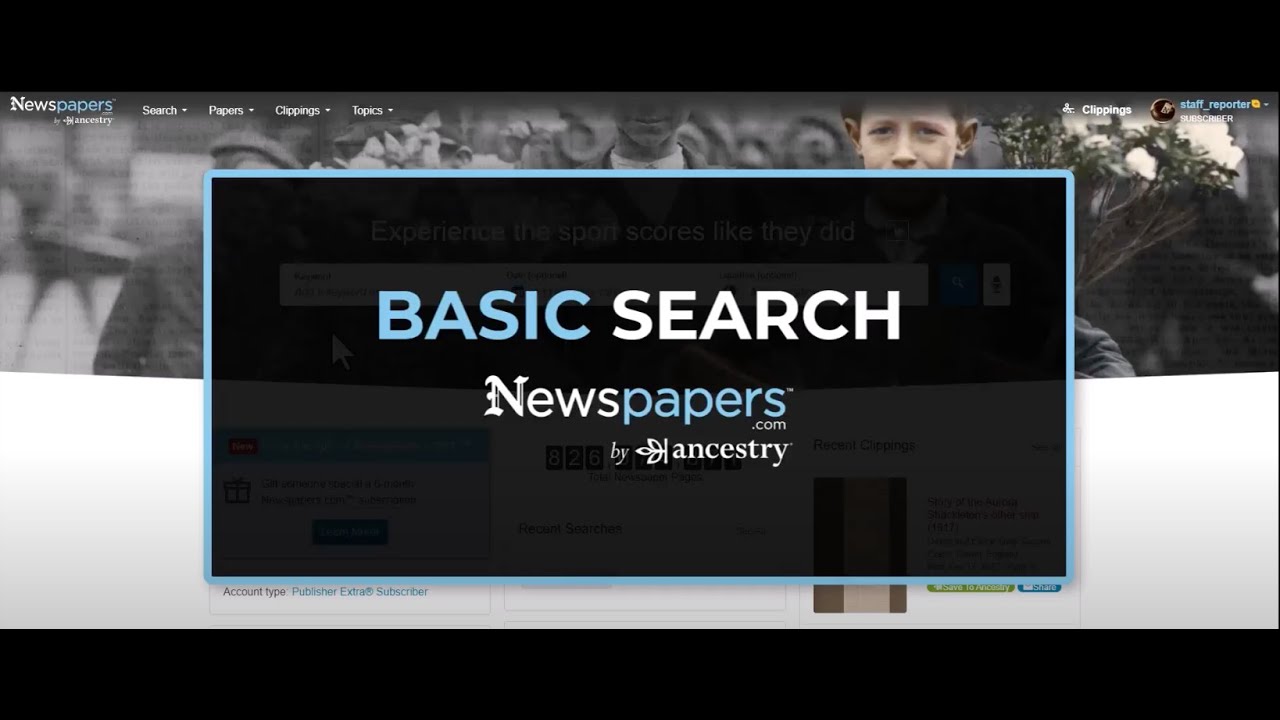 Basic Search on Newspapers.com