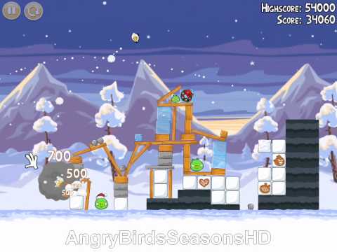 Angry Birds Seasons - Wreck the Halls - 1-5 - 2012 - Walkthrough 3 Stars - HD (720p)