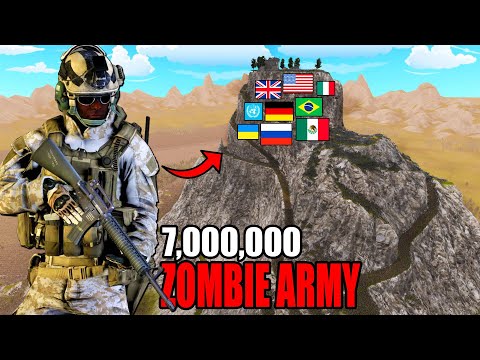 Every EARTH Army Mountain Fortress VS 7 Million ZOMBIE ARMY! - UEBS 2: Modern Mod