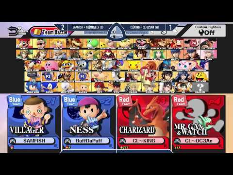 Sm4sh@Mines 82 - SAMFISH + NS|Miiself [L] Vs. CL|King + CL|OC3an [W] - Doubles Grand Finals