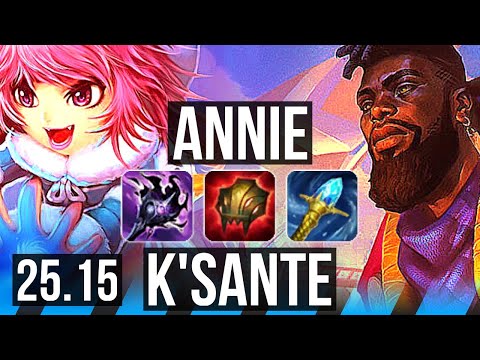 ANNIE vs K'SANTE (MID) | 45k DMG, Godlike | EUW Grandmaster | 25.15