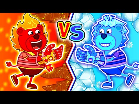 Lion Family | Hot vs Cold #10. Magic Gauntlet | Cartoon for Kids