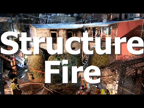 St-Henri: Raw 8K scene footage of complicated house fire 3-22-2024