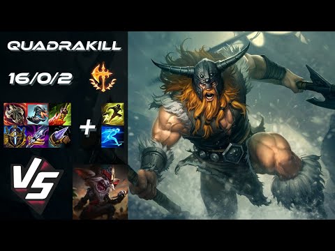 TOP Olaf vs Kled [QUADRAKILL] - EU Grandmaster Patch 25.18