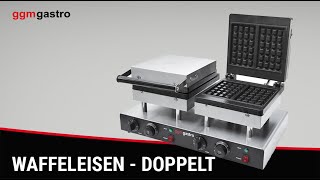 Gaufrier – simple – manuel – 2 kW – Forme : 2 gaufres de Bruxelles – plaques de cuisson revêtues de téflon