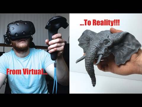 From Virtual... To Reality!!! Sculpting an Elephant head in VR (Virtual Reality) Kodon