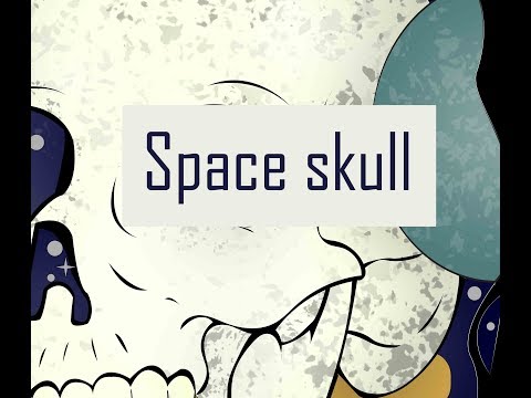 Space skull speed art vector