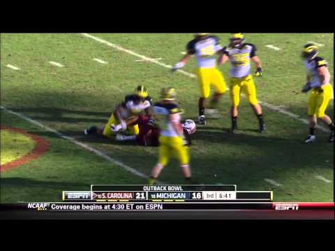 2013 USC vs Michigan - Justice Cunningham 37 Yd Reception