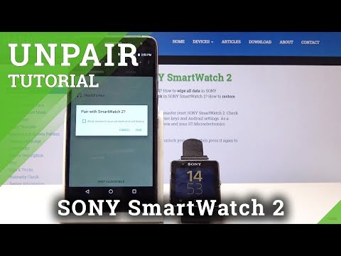 How to Unpair SONY SmartWatch2 - Disconnect Devices / Reset Watch