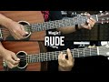 Rude - MAGIC! | EASY Guitar Tutorial with Chords / Lyrics - Guitar Lessons
