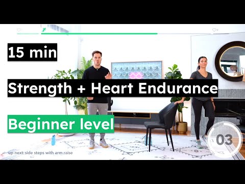 Cardiac rehab at home - 15 min Strength + Heart Endurance - Beginner level | The Cardiac Coach