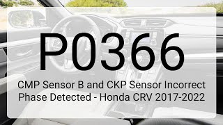 DTC P0366: CMP Sensor B and CKP Sensor Incorrect Phase Detected - Honda CRV 2017-2022