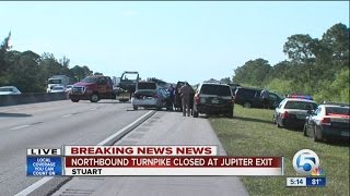 Northbound Turnpike closed at Jupiter exit