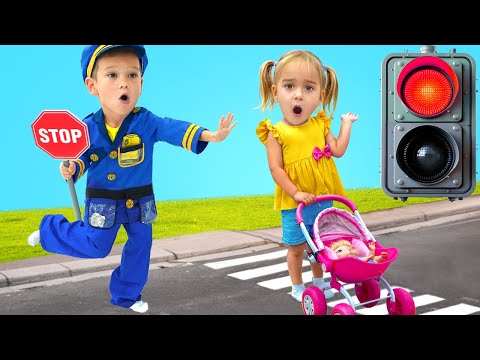 I bambini imparano la sicurezza stradale e le regole del traffico