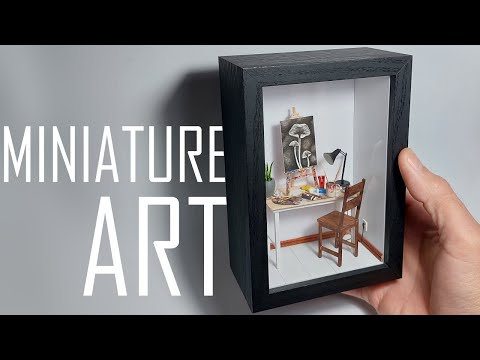 Miniature Artist's Table Diorama | Shadow Box Art