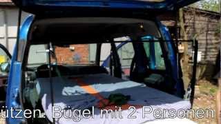 preview picture of video 'Minicamper Citroen Berlingo Einbau Bett Umbau zum Camper Schlafen im Auto'