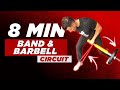 The BEST 8 Minute Resistance Band & Landmine Barbell Circuit Workout