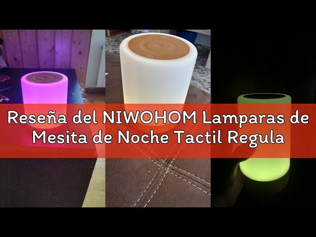 Vídeo relacionado con NIWOHOM Lamparas de Mesita de Noche Tactil Regulable, Lampara Mesita Noche con 256 RGB Color y 5 Modos, Luz Cálida Luz Nocturna Lampara Mesa LED Recargable USB con Función de Temporizador para Regalo