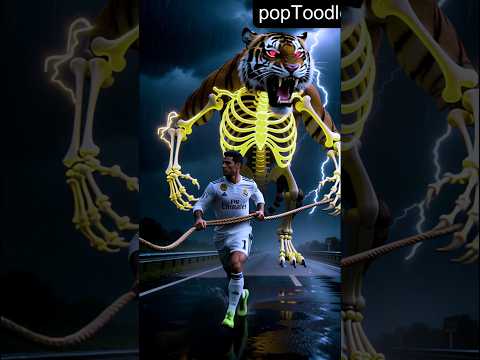 Ronaldo vs Messi Neymar Mbappe | Epic AI Showcase with Tiger|shorts video🔥#ronaldo#messi#ai #neymar