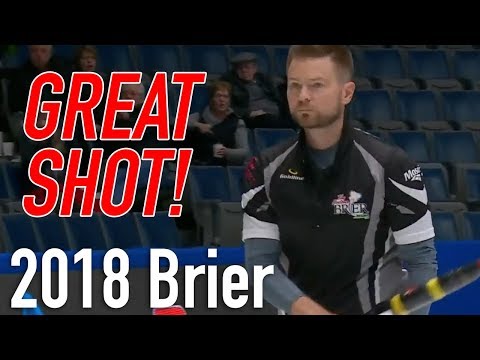 2018 Tim Hortons Brier - Mike McEwen (WC) - Thin Double vs NS sets up win