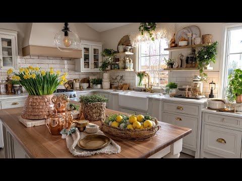 Romantic Wooden Kitchen Makeover | Small English Style with Antique Charm