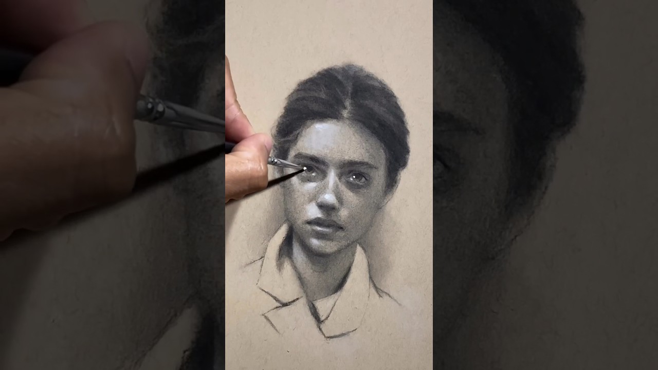 Draw realistic portraits FAST by using this method! #shorts