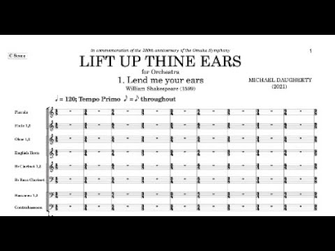 Michael Daugherty: LIFT UP THINE EARS for Orchestra (Score-MIDI Realization)
