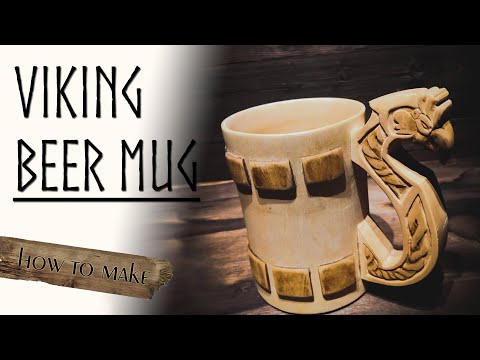 🛠️ Woodturning Viking beer mug how to make
