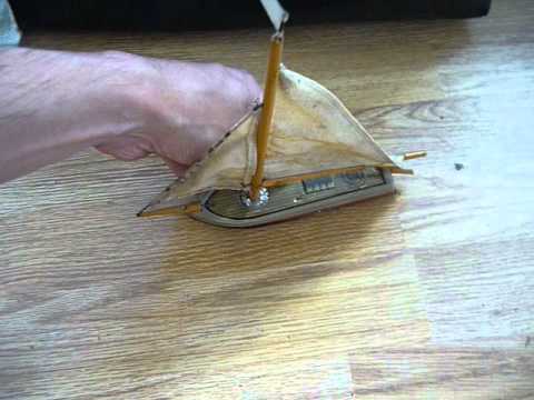 1920's Hess Gescha Tin Wind-up Sail boat