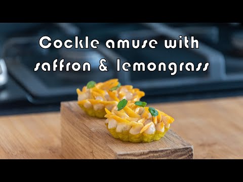 Saffron Cockles with Lemongrass Gel