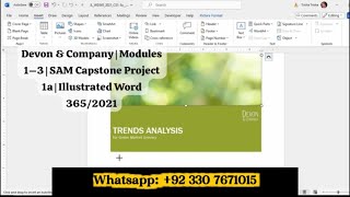 Devon & Company | Modules 1–3 | SAM Capstone Project 1a | Illustrated Word 365/2021