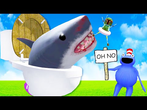 We Stuffed the Megalodon in The Giant Toilet and Everything Went Wrong in Amazing Frog Multiplayer!