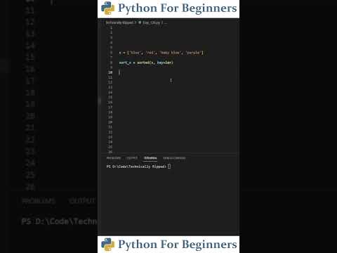Sort A List Based On Length Python Tutorial