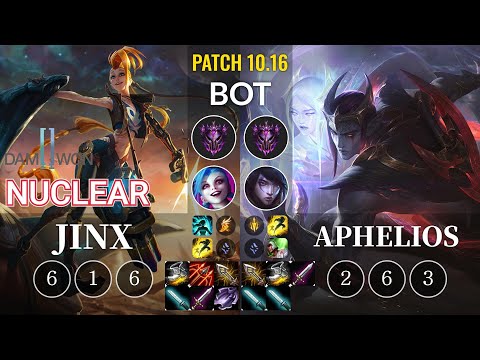DWG Nuclear Jinx vs Aphelios Bot - KR Patch 10.16