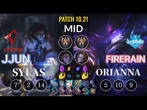 GRF jjun Sylas vs hyF FireRain Orianna Mid - KR Patch 10.21
