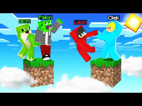 JEDEN BLOK PALION i DEYV vs OLEK i LEON w Minecraft!