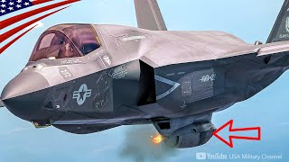 F-35B עם פוד תותח גאטלינג בפעולה