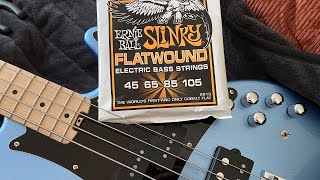 Video thumbnail for Ernie Ball Cobalt Flatwounds | Cort GB74 gig by kerodean
