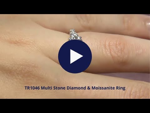 TR1046 Multi Stone Diamond & Moissanite Ring