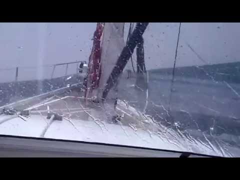 Discovery 57 sailing to Gibraltar - WINDSPEED OF 35-42 KNOTS