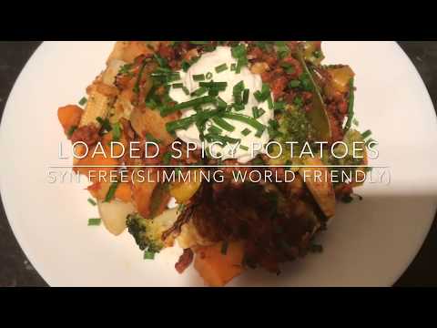 Loaded spicy potatoes - SYN Free & slimming world friendly