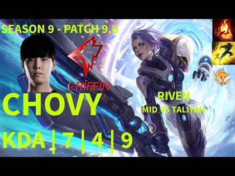 GRF Chovy RIVEN Mid vs TALIYAH | Patch 9.6 | LOL KR Rank