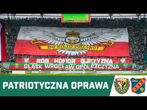 KIBICE: Patriotyczna oprawa Śląska Wrocław w meczu z Odrą Opole