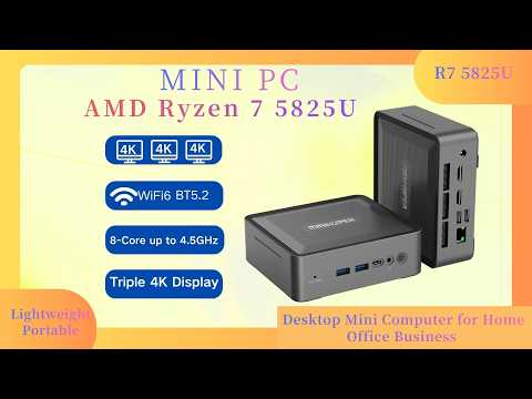 MiniHyper Mini PC AMD Ryzen 7 5825U (8C/16T, Up to 4.5GHz) - 8GB