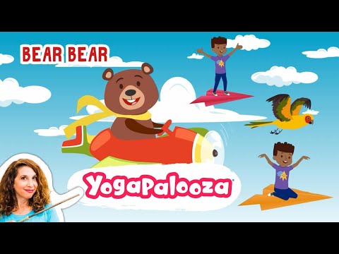Bear Bear: A fun kids yoga adventure with a loveable Bear. Stretch, move, learn yoga and relax.