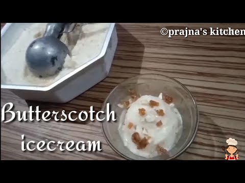 Butterscotch ice cream recipe without cream | perfect texture | with milk ~ Prajna's kitchen