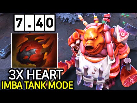 Pudge Offlane 7.40 – 3x Heart of Tarrasque Tank Mode Dota 2