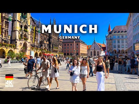 Munich, Germany 4K Walking Tour 🇩🇪 | English Garden, Marienplatz & Vibrant Local Life